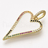 Golden Plated Brass Micro Pave Cubic Zirconia Pendants X-ZIRC-T012-45G-C-1