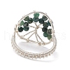 Natural Green Aventurine Beads with Solid Round Brass Beads and Eco-Friendly Copper Wire Rings RJEW-TA00183-02-4