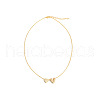 Heart Initial Brass Micro Pave Clear Cubic Zirconia Pendant Necklaces FS-WG89C2E-22-2
