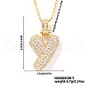 Elegant Brass Micro Pave Clear Cubic Zirconia 3D Initial Necklaces DV4415-22-1