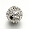 CZ Brass Micro Pave Cubic Zirconia Round Beads ZIRC-L017-05P-2