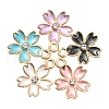 50Pcs 5 Colors Alloy Enamel Pendants ENAM-CJ0002-39-7