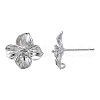 Brass Stud Earring Findings KK-N232-337A-01P-2
