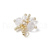 Glass Seed Beaded Butterfly Pendants PALLOY-MZ00562-04-4