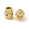 Rack Plating Brass Micro Pave Cubic Zirconia Tube Beads KK-E113-02G-2