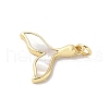 Brass Pave Natural White Shell Pendants KK-S522-05G-G-2
