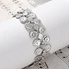 304 Stainless Steel Flower Link Chain Bracelets for Women BJEW-F488-21P-03-2