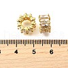 Brass Micro Pave Cubic Zirconia European Spacer Beads KK-L230-09G-01-2