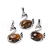 Natural Tiger Eye Pendants G-M385-04P-I-1