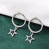 Star 925 Sterling Silver Hoop Earrings for Women EJEW-G427-02P-1