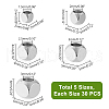 AHADERMAKER 150Pcs 5 Styles 304 Stainless Steel Beads STAS-GA0001-69-2