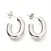 Tarnish Resistant 201 Stainless Steel Half Hoop Earrings EJEW-C501-16P-C-1