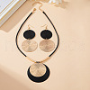 Flat Round Alloy Pendant Necklace & Dangle Earring Sets FS-WGFADC7-03-4