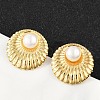 304 Stainless Steel ABS Plastic Pearl Stud Earrings for Women EJEW-U046-09G-1