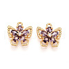 Brass Micro Pave Cubic Zirconia Charms KK-N262-111A-G-1