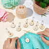 Wooden with Alloy Locking Stitch Marker TOOL-WH0155-32-3
