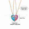 Cute Alloy Enamel BFF Cat Heart Pendant Necklaces for Women FS-WG9A306-01-4
