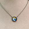 Brass Royal Blue Resin Sport Ball Pendant Necklaces for Women FS-WGDA3A1-07-1