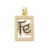 Brass Micro Pave Cubic Zirconia Pendants KK-P294-17G-02-1
