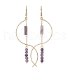 Column Natural Amethyst Dangle Earrings EJEW-JE06335-04-2