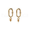 Brass Pave Clear Cubic Zirconia Stud Earring Findings KK-N233-370-2