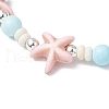 Dyed Synthetic Turquoise Beads & Natural Howlite Round Beads Stretch Bracelets for Women BJEW-JB11792-01-3