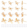 ARRICRAFT 16Pcs 4 Styles Brass Stud Earring Findings KK-AR0003-71-1