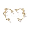 Clear Cubic Zirconia Butterfly Cuff Earrings EJEW-K093-25G-1