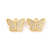 Brass Micro Pave Clear Cubic Zirconia Pendants KK-U017-04G-1