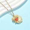 304 Stainless Steel Flower Pendant Necklaces & Stud Earrings Sets for Women SJEW-B020-03G-2