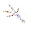 Round Handmade Evil Eye Lampwork Beads with Imitation Austrian Crystal Beads and 201 Stainless Steel Links and Zinc Alloy Lobster Claw Clasps Decorations HJEW-JM03033-5