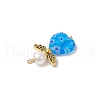 Handmade Millefiori Lampwork Beads and ABS Plastic Imitation Pearl Round Beads and Tibetan Style Alloy Fairy Wing Beads and 304 Stainless Steel Ball Head Pins Pendants PALLOY-JF03740-01-5