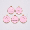 Alloy Enamel Pendants X-ENAM-S124-01B-09K-2