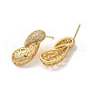 Hollow Teardrop Brass Micro Pave Clear Cubic Zirconia Dangle Stud Earrings EJEW-Q785-16G-2