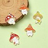 8Pcs 4 Styles Autumn Theme Alloy Enamel Pendants ENAM-YW0003-38-2