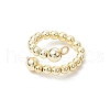 2Pcs 2 Colors Electroplate Non-magnetic Synthetic Hematite Bead Cuff Rings RJEW-JR00904-03-4