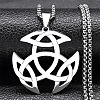 304 Stainless Steel Viking Triquetra Knot Pendant Necklaces NJEW-H065-06P-1