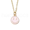 Alloy Enamel Smiling Face Pendant Necklaces NJEW-JN05259-4