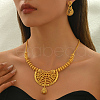 Elegant Brass Hollow Teardrop Earrings & Necklaces Sets for Women CH3228-3