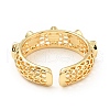 Enamel Horse Eye Open Cuff Ring KK-D080-08G-2