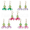 304 Stainless Steel Glass Dangle Earrings EJEW-MZ00433-2