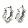 304 Stainless Steel Twist Hoop Earrings EJEW-B026-06P-1