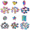 BENECREAT 60Pcs 6 Style Rack Plating Rainbow Color Alloy Beads FIND-BC0002-74-1