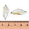 Baking Painted Transparent Glass Pendants DGLA-N014-02C-3