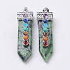 Natural Ruby in Zoisite with Synthetic & Natural Mixed Stone Chakra Big Pendants G-E415-A21-1