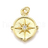 Rack Plating Brass Micro Pave Cubic Zirconia Pendants KK-K401-60C-G-1