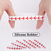 Softball Theme Silicone Cord Bracelet Wristband BJEW-WH0020-50-6