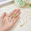FIBLOOM 2Pcs 2 Colors Barss Shell Pendant Necklaces Set NJEW-FI0001-37-3