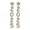 Brass Rhinestone Stud Earrings EJEW-Q012-02G-2