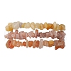 3Pcs Natural Red Aventurine & Natural Sunstone & Natural Topaz Jade Chip Beaded Stretch Bracelet Sets BJEW-JB10867-1